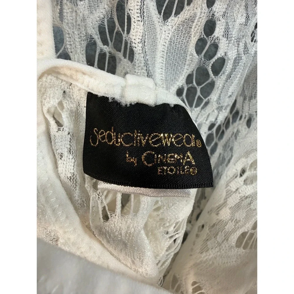 Cinema Etoile Seductivewear White Lace Babydoll Chemise Strappy Back XL‎ Sexy